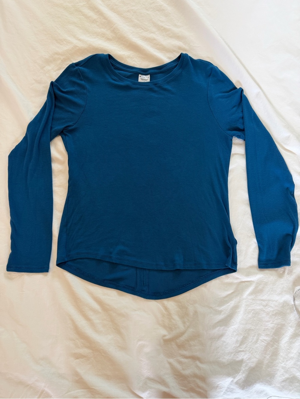 Athleta with Ease Long Sleeve Open Back Top - Teal Blue